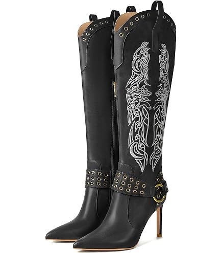 Amazon.com | Jessica Simpson Kenzin Western Embelished Buckle Boot